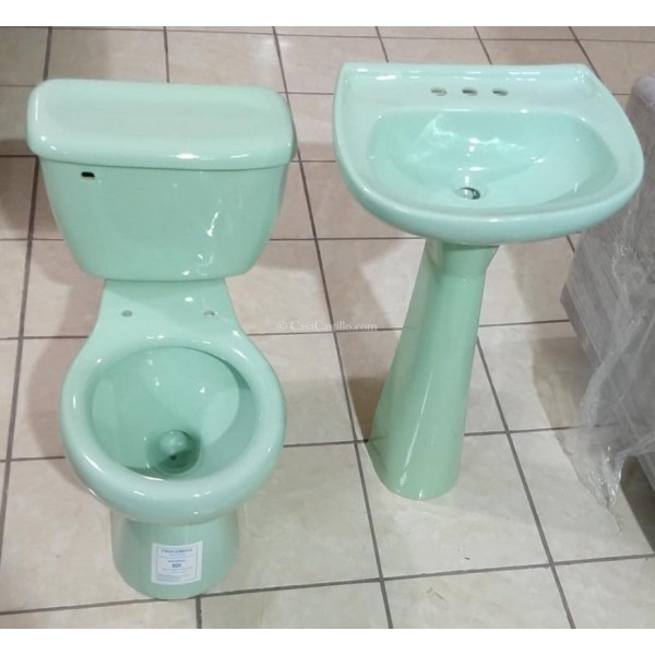 Mexican Talavera Toilet Verde Pastel